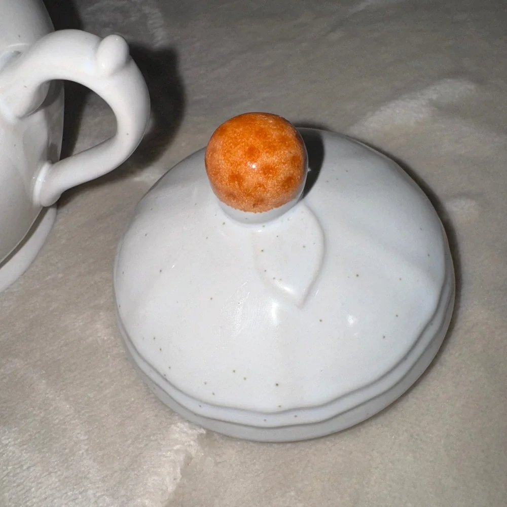 Americana Hearthside Berries n Cream Vintage Stoneware Sugar Bowl Casserole Set